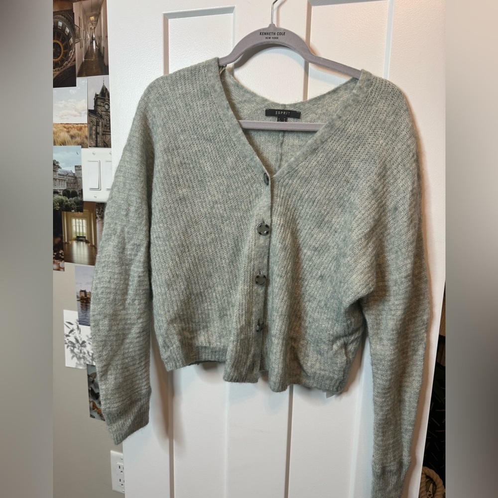 Relaxed cardigan. Size M. Wool blend. Worn only once. Brand is Esprit.